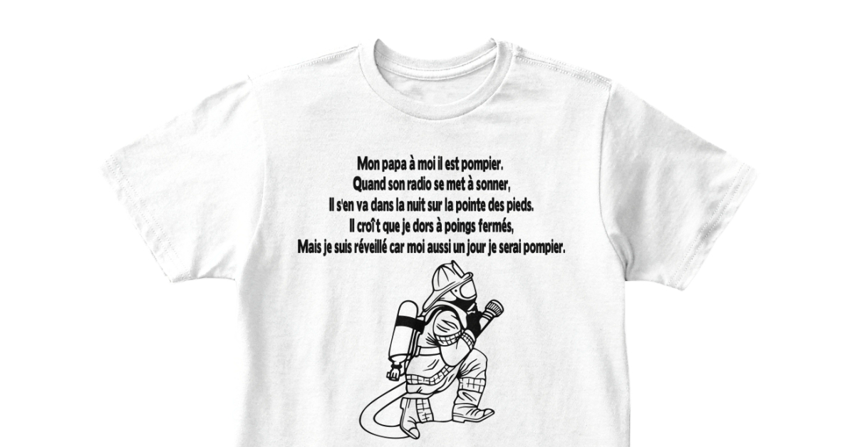 T-shirt Bébé DF sur tout le print "né pour être un pompier comme mon oncle" pompier